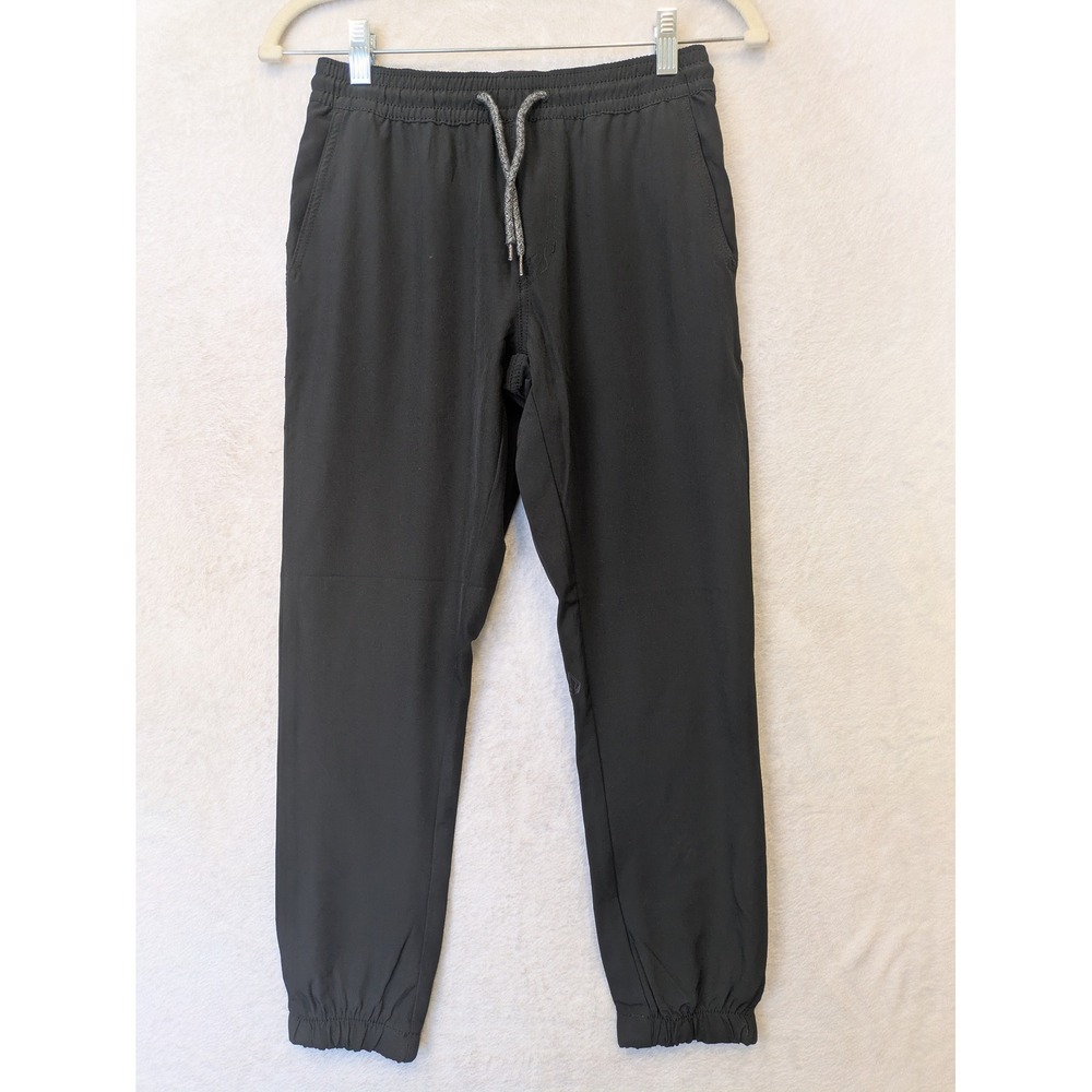 Volcom Jogger Pants Kid's Medium 10/12 Black Elastic Waist Drawstring Cuffs